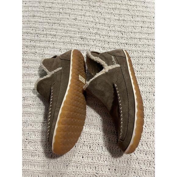 LL Bean Fur Lined Slip On Ankle Moccasin Boots Suede Womens Sz 10 M Brown 510523 - Picture 6 of 9